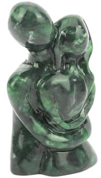 gemshan Umarmende Paar-Statuen, grüne natürliche Jade-Liebhaber-Statue, handgeschnitzt, kleine Kunst-Paar-Skulptur, Taschen-Kunstfigur für Zuhause, Büro, Dekoration