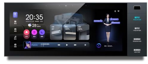 Smart Home Control Panel,12'' Dimmer and Background Music Player,Smart Life Tuya App Control Timer Switch for Smart Appliances,Support Video Doorbell Two-Way Intercom