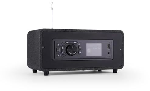 AOVOTO BEA103-028 FM/DAB+ Radio/Bluetooth/USB/AUX IN Holzfarbe Radio mit Fernbedienung & Doppelalarmmodus
