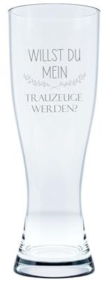 KT-Schmuckdesign Leonardo Weizenbierglas Willst du Mein Trauzeuge Werden? - Geschenkidee, Trauzeugen Frage, Hochzeit, Bester Freund, Geschenk Trauzeuge