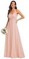 Ever-Pretty Vestido de Dama de Honor Largo Sin Mangas Elegante Cintura Imperio Rosado 42