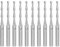 QUARKZMAN 10Pcs Fresas de Punta de Bola para Router CNC, Vástago de 1/8 (3.175mm), Espiral de 2 Flautas de Carburo Sólido, Herramientas de Fresado para PCB, Acrílico, Aluminio