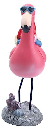 OFFSCH Gartenzwerge Outdoor Dekoration Harzzwerg Figur Liegend Flamingo Garten Terrassenschmuck Verschleißfest