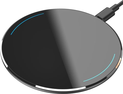 TOZO 2024 W1 Kabelloses Ladegerät, Induktionsladegeräte 15W Max Schnelles kabelloses Ladepad Kompatibel mit iPhone 15/14/13/SE/12 Serie, Samsung Galaxy S22/S21/S20, Smartwatches, Kopfhörer - Schwarz