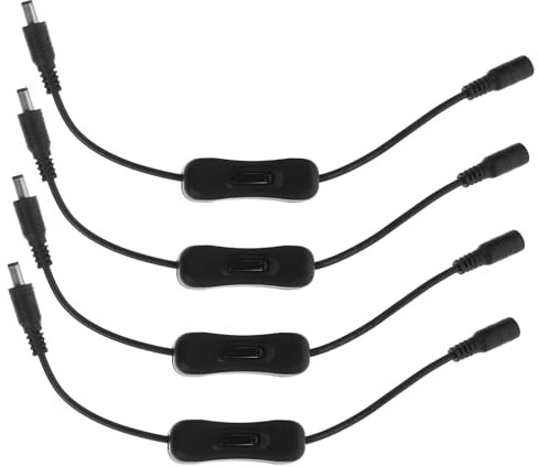 Hemobllo 4 Stück Inline Schnurschalter Für Led Streifen Ersatzschalterteil Mit Einfacher Ein/aus Funktion Für Werbebeleuchtung Und Tischlampen Schwarz