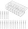Parthan Cable Storage Box with 20 Pcs Cable Straps - Clear Power Cord Tidy Box for Office Supply