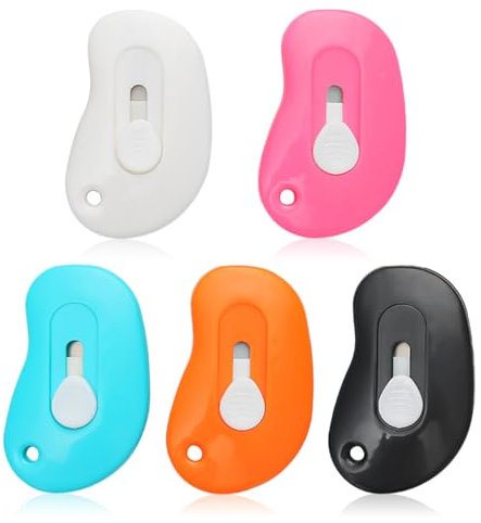 5 Stück Box Cutter Mini Cuttermesser Mini-Kartonöffner Klein Utility Messer Brieföffner Universalmesser für Pappe Papier Schachtel