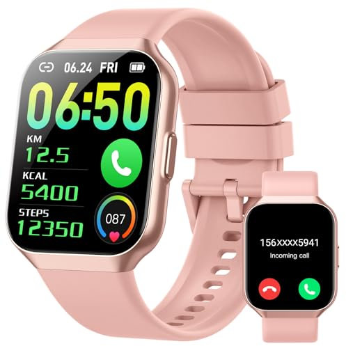 Hendari Smartwatch Damen Herren, 1,96'' Zoll Touchscreen Smart Watch mit Telefonfunktion, 140+Sportmodi Fitnessuhr IP68 Wasserdicht, Sportuhr mit Puls-Schlaf-Monitor Schrittzähler, Uhr für Android iOS