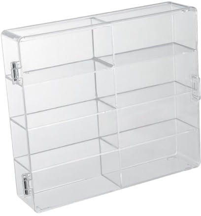 perfk Durchsichtige Vitrine, Vitrine für Modellautos, Aufbewahrungsbox für Spielzeugautos, Sammlerstücke. Bietet Platz für bis zu 8 Autos im Maßstab 1/64