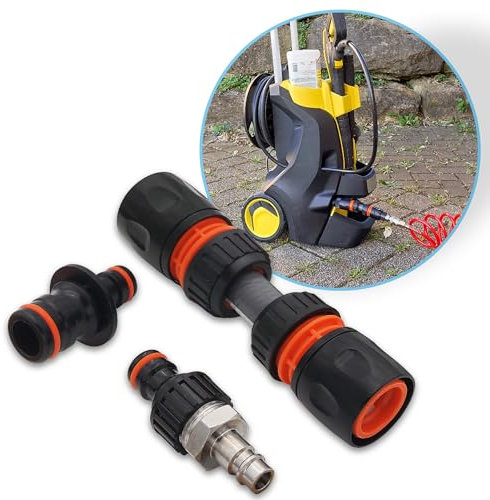 MaJoCompTec® DRYTUBE Adapter zum Entwässern | Frostschutz für Wasserhahn Schlauchtrommel Wasserleitung Hochdruckreiniger | Wohnmobil Garten Zubehör (Druckluft Anschluss, Entwässerungs-Set)