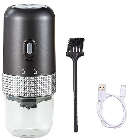 YIWEOG Electric Grinder Portable Electric Burr Coffee Grinder 13W 200ml USB Reable Adjustable Setting Cordless Coffee Bean Grinder with Cleaning Brush for Travel Camping Office Household