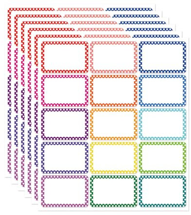 TNEDFOD 150 Stück farbige Klebeetiketten, Buchetiketten Schule, Schuletiketten Namensetiketten, Ordnerrücken Selbstklebend, Bunt Etiketten Buchetiketten Wasserflasche für Bücher Hefte Boxen