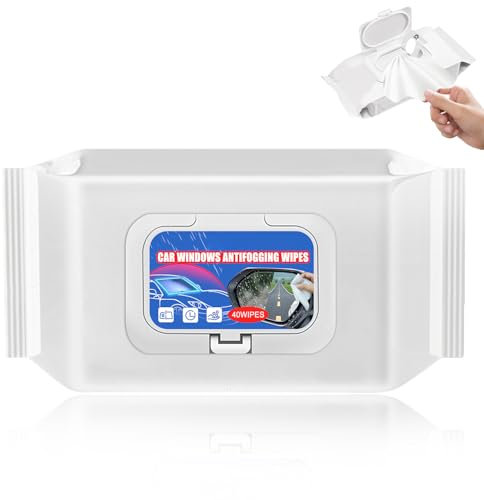 WEILAOK Antibeschlag Auto, Anti Fog Auto, Anti Beschlag Tuch Auto, Beschlagene Autoscheiben Innen, Antibeschlag Feuchttücher zum Anti Fog Von Windschutzscheiben und Fenstern im Auto, 40 Stück*1