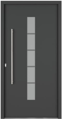 HORI Haustür Eingangstür Aluminium Kunststoff Komplettset - Haus Eingangstür mit 5-fach Verriegelung - Wärmeschutzglas - Farbe: Anthrazit (innen Weiß) - DIN Links - Modell: Chain - 200 x 100 cm