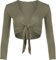 WearAll New Ladies Shrug Tie Up Long Sleeve Top Womens Khaki 20-22
