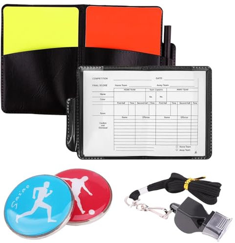 GFTCGK Schiedsrichter Karten Set, Schiedsrichter Set, Fussball Schiedsrichter Karten Rote Gelbe, Schiedsrichterpfeife, Rotgelbe Doppelseite Münze, für Fußballspiel Schulsport Sport