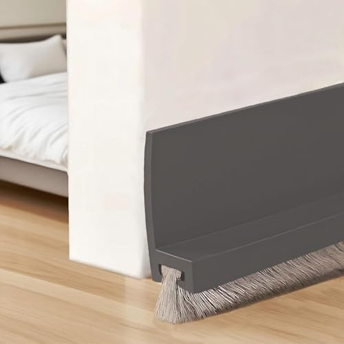 PFSLiang 100cm Paraspifferi per Porte, Guarnizione a Spazzola per Porte, Blindata Inferiore, Paraspifferi Sottoporta, Porta Umidità, Grigio