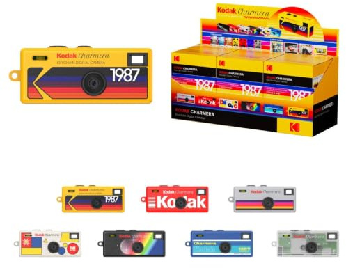 KODAK CHARMERA Keychain Digital Camera Blind Box Single Box (1PC)Mini Camera,Digicam,Video Recording,Bag Charm,Film Simulation Presets,1.6 Megapixels,Micro SD Card Slot,for Beginners Teens and Adults