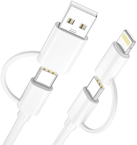 4 in 1 Multi Charger Cable Fast Charging Cable 2M, 60W iPhone Charger cable Type C/A to C/A-pple Cord for iPhone 17/16/15/14/13 Pro Max, Samsung Galaxy S25/ S24/ S23, Huawei, Oneplus, LG,Android