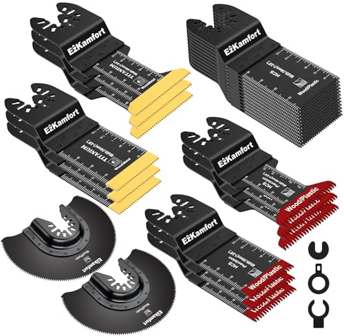 29 teiliges Multitool Sägeblätter, Titanium Multitool Sägeblätt | Multimaster Sägeblätter für Holz Kunststoff Metall, Multitool Zubehör Set Kompatibel mit Einhell Dremel Parkside und mehr
