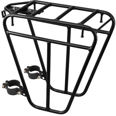 Fahrrad Gepäckträger Vorne | Fahrrad-Vorderradgepäckträger | 25kg Lastfahrradträger Bremsrahmen Mountainbike Aus Stahl Kann Gepäckträgertasche/Fahrradkorb/Zelts/Schlafsack tragen