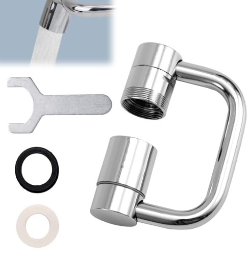 Aireador Grifo Fregadero Giratorio Extensión, Extensor Grifo Universal Giratorio en Forma de U con Arandelas 2 Modos Ajustable Flexiflow 1080° para Cocina & Baño Fregaderos