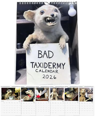 Rudfovn Bad Taxidermy Calendar 2026, Funny Animal Calendar 2026 for Home Decor