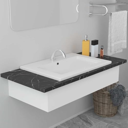 Lumanois Einbauwaschbecken 61x39,5x18,5 cm Keramik Weiß,12.8kg,145061