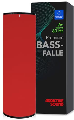 Addictive Sound Bassfalle Rund Premium 100 cm Bass Trap, Tabasco | Studio-Qualität, spezialisierte Akustikwolle 80-210 Hz, stapelbar, freistehend, Made in EU, 36 Monate Garantie