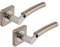 Excel Architectural DH3650-SQ Ultimo Passage Door Handles on Square Rose, Satin Nickel/Polished Chrome