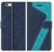 MOBESV Phone Cover For iPhone 6S / iPhone 6, Flip Wallet Case, Dark Blue/Light Blue