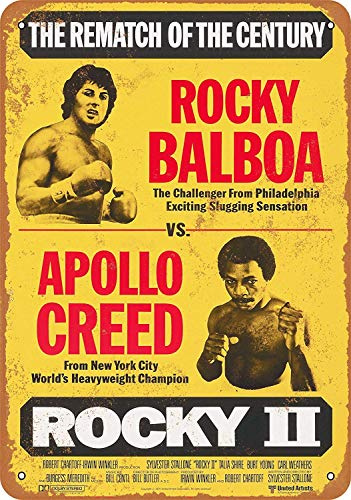 Froy 1979 Rocky Balboa Vs. Apollo Creed Wand Blechschild Retro Eisen Poster Malerei Plaque Blech Vintage Personalisierte Kunst Kreativität Dekoration Handwerk Für Cafe Bar Garage Hause