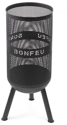 BonFeu Bonves Ø 34cm Schwarz - Feuerkorb für den Garten - Feuertonne & Feuerstelle - Feuerschale Feuerkorb aus stabilem Stahl - Mit Grillrost & Schürhaken zum Kochen - Feuerkorb mit Grillrost