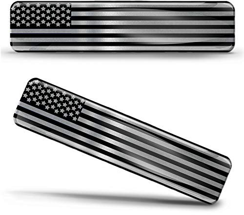 Biomar Labs® 2 x Aufkleber 3D Gel Silikon Silber Stickers Vereinigte Staaten Amerika America USA Flag Flagge Fahne Autoaufkleber F 128