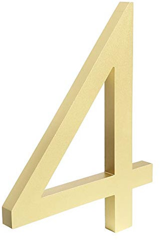 HASWARE Schwimmende Hausnummer 6 Zoll (15 cm) Stilvolle Türnummern Alphabet Plaque Straße Privatadresse Ziffern (4, Golden)