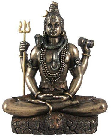 Tiq Die Sitzende Shiva Idol Statue Hindu-Gott Shiva in Bronze