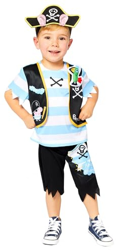 (PKT) (9910166) Child Boys George Pig Pirate Costume (3-4yr) - Peppa Pig