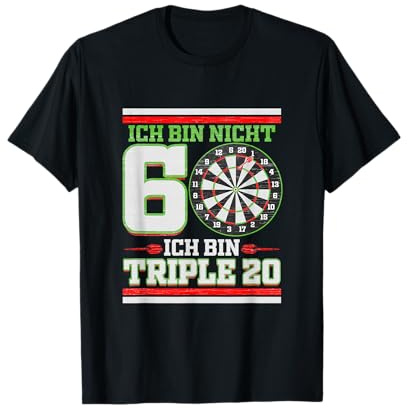 Dartspieler Geschenk zum Sechzigsten Geburtstag 60 Dart T-Shirt