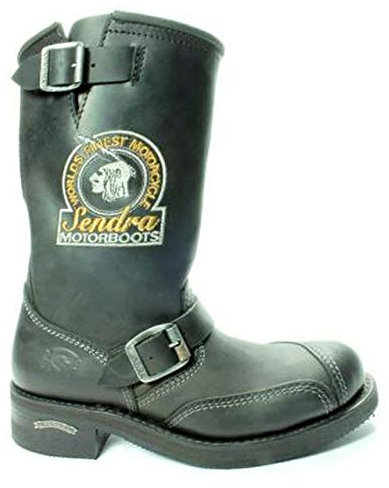Sendra Boots 3565 Steel Nero Stivali Donna Uomo Biker Moto Moda Casual Stivali Punta Acciaio Suola Antiscivolo Fatti A Mano Vera Pelle (numeric_40)
