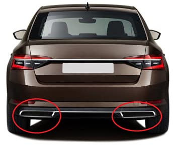 Boa Line Auto-Chrom-Auspuffabweiser-Rahmen, 2 Stück, kompatibel mit Skoda Superb III 3 V ab 2015