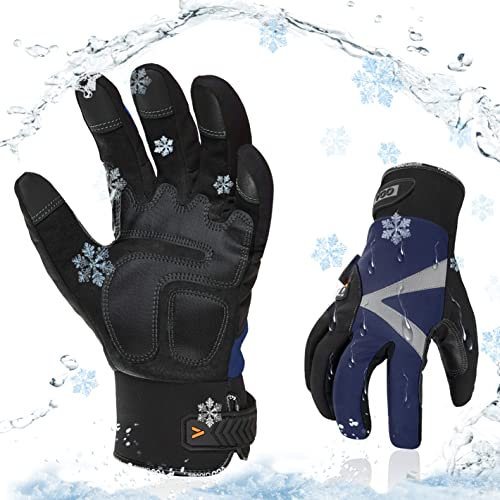 Vgo... 1 Paar Winter Mechaniker Handschuhe, Sicherheit- Arbeitshandschuhe für Kühllager oder Gefrierschrank, wasserdicht, Touchscreen, w/3M Thinsulate Futter, -20℃/-4°F(SL8777FW)