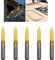 CESFONJER 5 Pcs Utensili per incisione in metallo duro, Punte per incisione del router di CNC, utensile per intagliare il rivestito in titanio, 45 gradi, punta da 0,1 mm