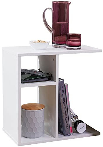 möbelando Beistelltisch 50x50x30 cm Holz Weiß Design Anstelltisch Sofa | Couchtisch klein modern | Kleiner Wohnzimmertisch eckig | Sofatisch Ablagetisch hoch | Schmaler Tisch Wohnzimmer