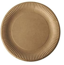 Packadi 50 x Assiettes en carton Carton Kraft Nature 18cm /Vaisselle jetable - Fête/Anniversaire/Barbecue/pique-nique Ecologiques, biodégradables/Assiettes jetables en carton
