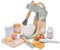 Donmills Play Kitchen Accessories Wooden Mixer Set Pretend Play Food Sets Age 3+ for Kids Kitchen Role Play Toys Blender Bake Cookies Playset Cooking Kitchen Toys for Boys Girls