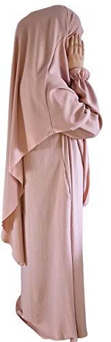 Yaqeen Abaya + Khimar Jazz Set, Hijab Jilbab Gebetskleid Ramadan Eid rosa