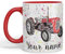 Vixar Personalised with Your Text Tractor Trucks Dump Truck Art Coloured Ceramic Mug Cup Gift 330ml 11oz Custom Work Office Tea Coffee (Red)