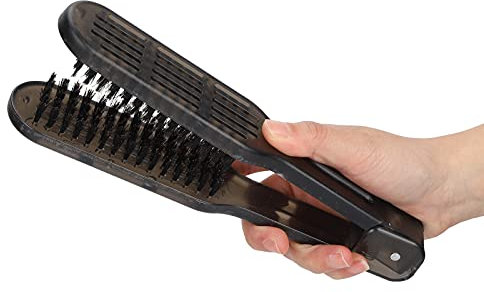 Peine Alisador de Cabello de Doble Cara, Peine para el Cabello, Herramientas de Peinado, Peine de Cerdas de jabalí, Cepillo Desenredante para Reducir las Puntas Abiertas, Secar y