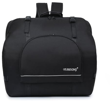 REIJAX Rucksack Akkordeontasche aus Oxford-Stoff für Akkordeon, Gepolsterte Akkordeon Koffer Gigbag Rucksack mit Schultergurte, Zubehör Tasche, Unisex Instrument Tragetasche-Black||120 bass