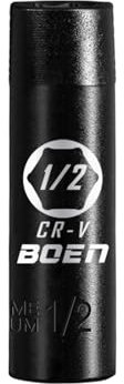 BOEN 1/2 Drive Deep Impact Socket,1/2 Inch Premium Socket,SAE,6 Point,Cr-V Steel with Laser Marking - Strong and Durable